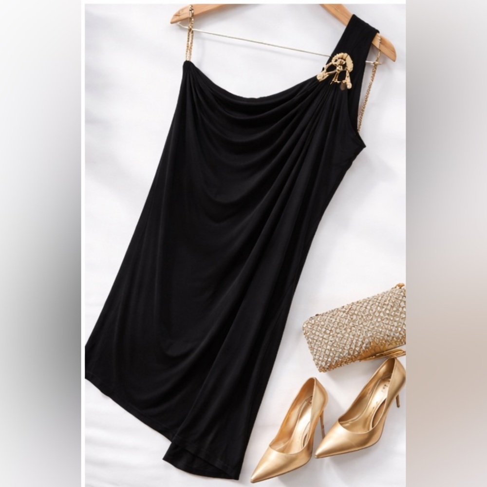 Michael Kors One Shoulder Black Dress